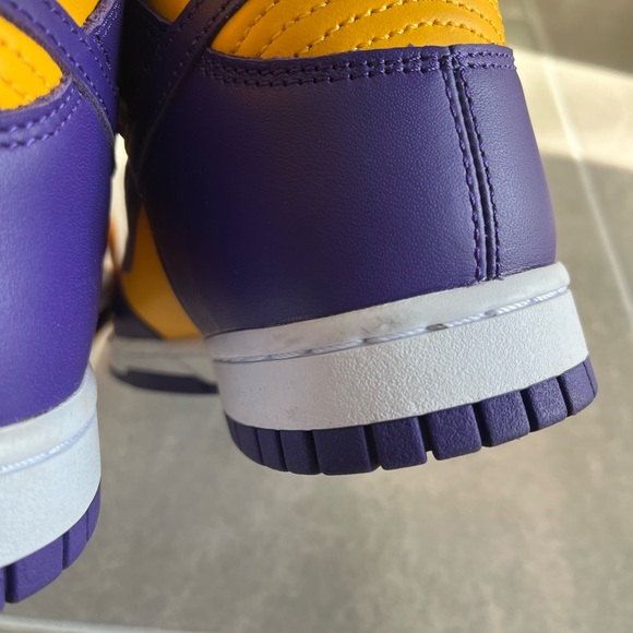 Nike Dunk High Retro Lakers Sneakers Men’s Size 8.5 Good Condition - Picture 9 of 9